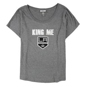 Rinky Womens King Me LA Kings Graphic T-Shirt, Grey, NWT